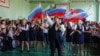 Начало учебного года в одной из школ на территории оккупированной Россией части Донецкой области Украины 2 сентября 2024 года